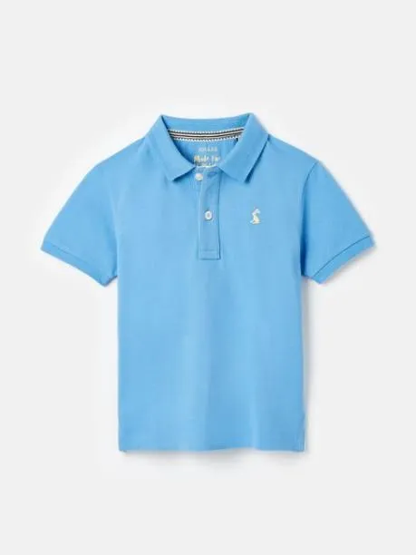 Polo Shirts Boys Joules Blue Pique Cotton Polo Shirt