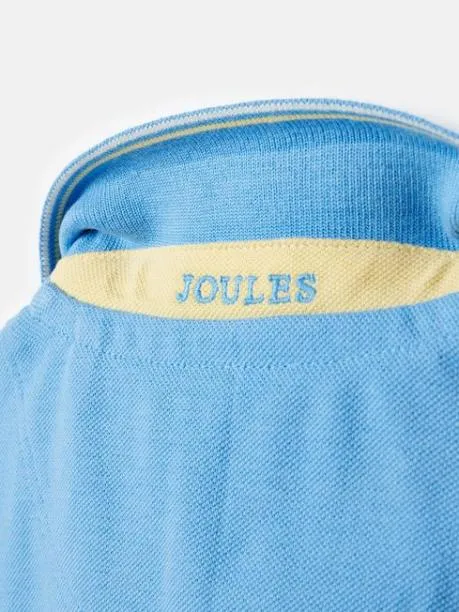 Polo Shirts Boys Joules Blue Pique Cotton Polo Shirt