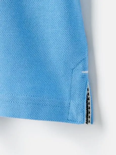 Polo Shirts Boys Joules Blue Pique Cotton Polo Shirt
