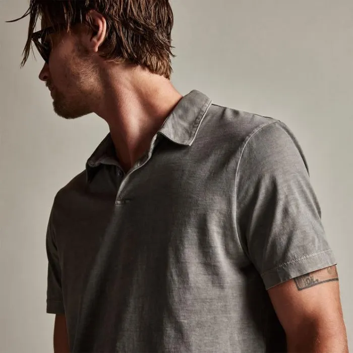 PolosNovelty Tops Men James Perse Sueded Jersey Polo Burro Pigment