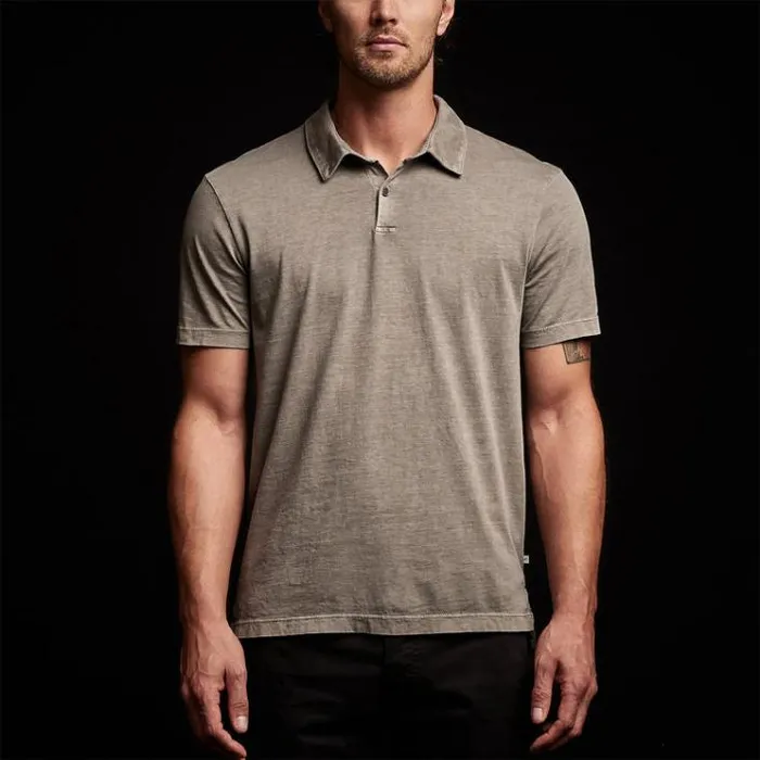 PolosNovelty Tops Men James Perse Sueded Jersey Polo Burro Pigment