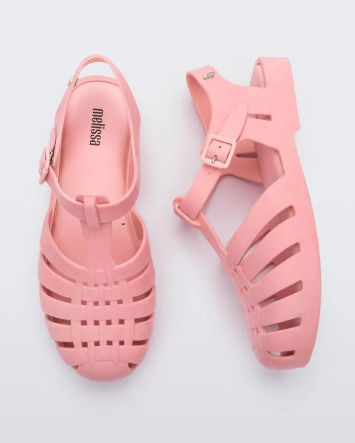 Possession Velvet Pink Flocked Women Melissa Sandals