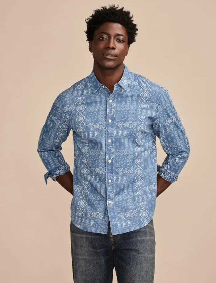 Printed Paisley 1 Pocket Long Sleeve Shirt Blue Multi Men Lucky Brand Shirts and Tops Printed Paisley 1 Pocket Long Sleeve Shirt Blue Multi Men Lucky Brand Shirts and Tops