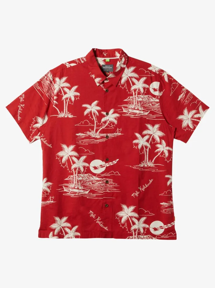 Quiksilver Ahi Holiday Woven Shirt Ahi Holiday Aura Orange MensWaterman Shirts and Polos