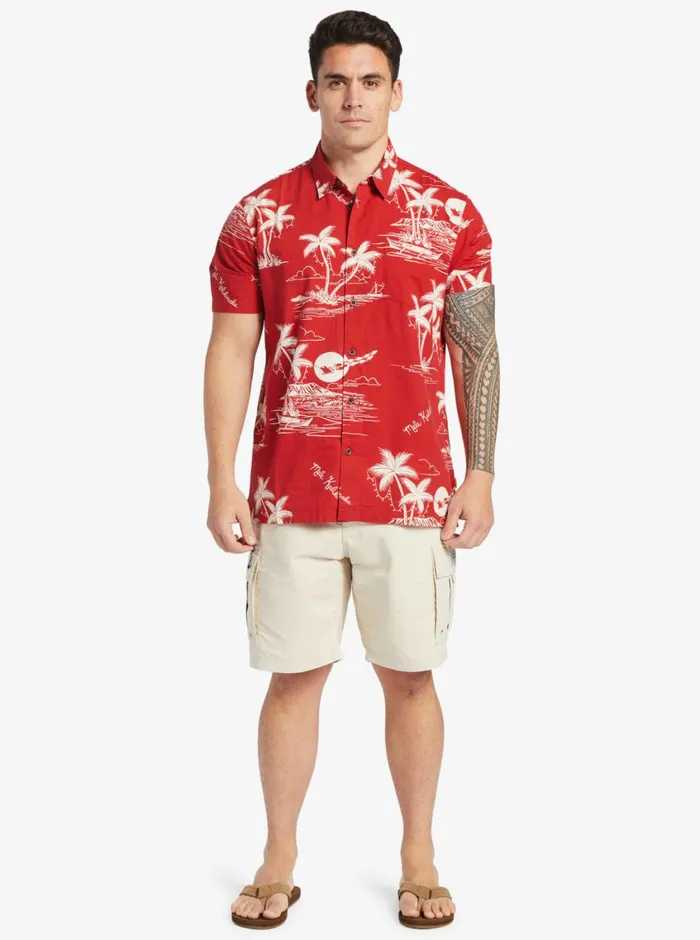 Quiksilver Ahi Holiday Woven Shirt Ahi Holiday Aura Orange MensWaterman Shirts and Polos Quiksilver Ahi Holiday Woven Shirt Ahi Holiday Aura Orange MensWaterman Shirts and Polos
