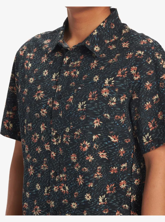 Quiksilver Future Hippie Short Sleeve Woven Shirt Black Future Hippy Mens Shirts and Polos Quiksilver Future Hippie Short Sleeve Woven Shirt Black Future Hippy Mens Shirts and Polos