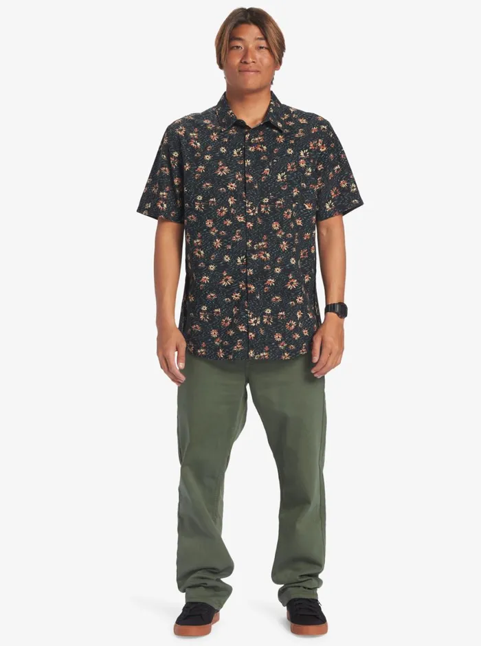 Quiksilver Future Hippie Short Sleeve Woven Shirt Black Future Hippy Mens Shirts and Polos Quiksilver Future Hippie Short Sleeve Woven Shirt Black Future Hippy Mens Shirts and Polos