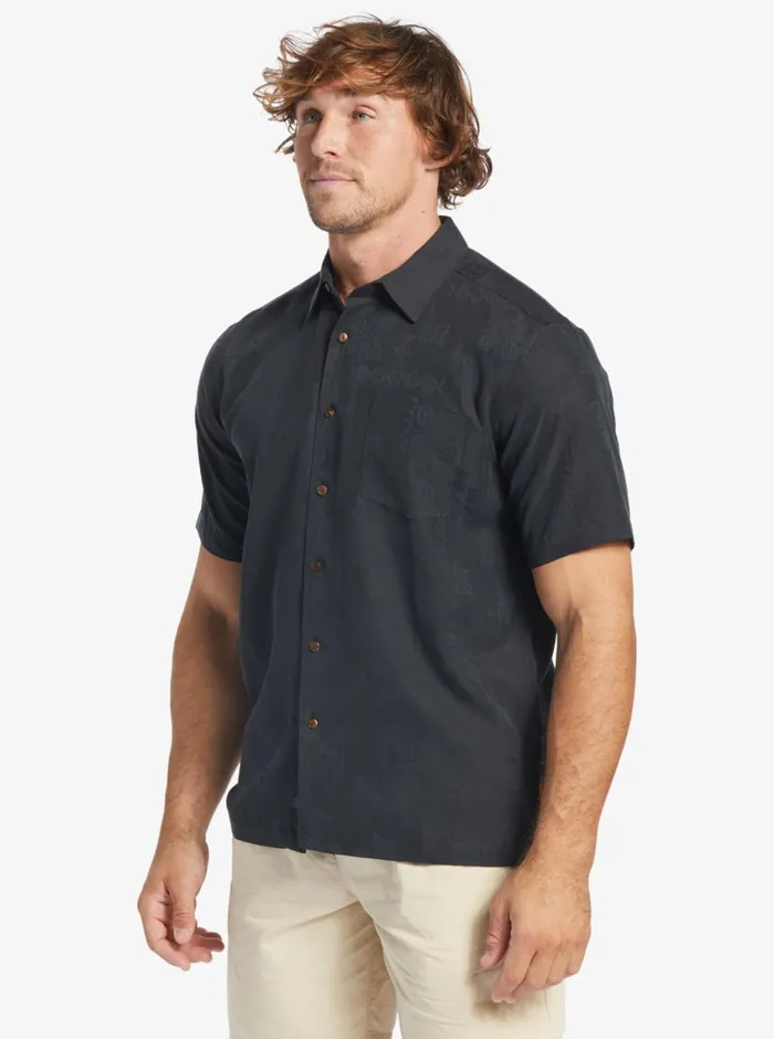 Quiksilver Manele Bay Short Sleeve Shirt Black MensWaterman Shirts and Polos Quiksilver Manele Bay Short Sleeve Shirt Black MensWaterman Shirts and Polos