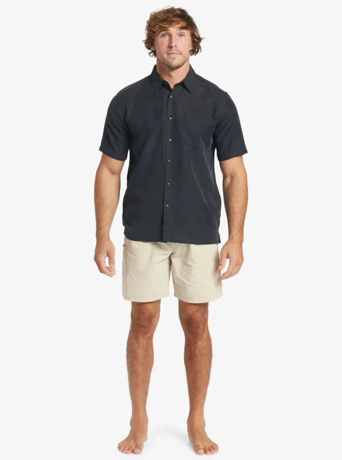 Quiksilver Manele Bay Short Sleeve Shirt Black MensWaterman Shirts and Polos Quiksilver Manele Bay Short Sleeve Shirt Black MensWaterman Shirts and Polos