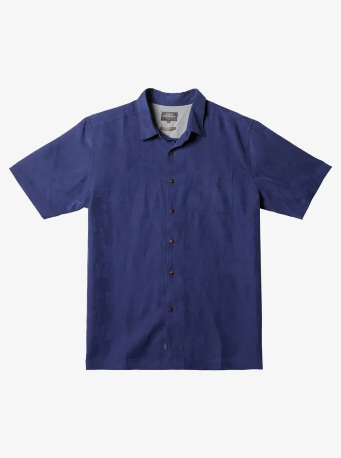 Quiksilver Manele Bay Short Sleeve Shirt Medieval Blue MensWaterman Shirts and Polos