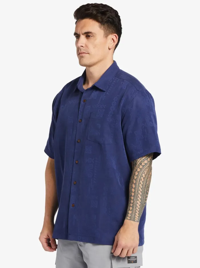 Quiksilver Manele Bay Short Sleeve Shirt Medieval Blue MensWaterman Shirts and Polos Quiksilver Manele Bay Short Sleeve Shirt Medieval Blue MensWaterman Shirts and Polos