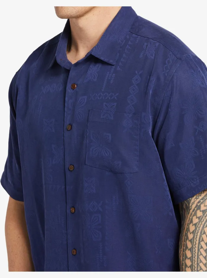 Quiksilver Manele Bay Short Sleeve Shirt Medieval Blue MensWaterman Shirts and Polos Quiksilver Manele Bay Short Sleeve Shirt Medieval Blue MensWaterman Shirts and Polos