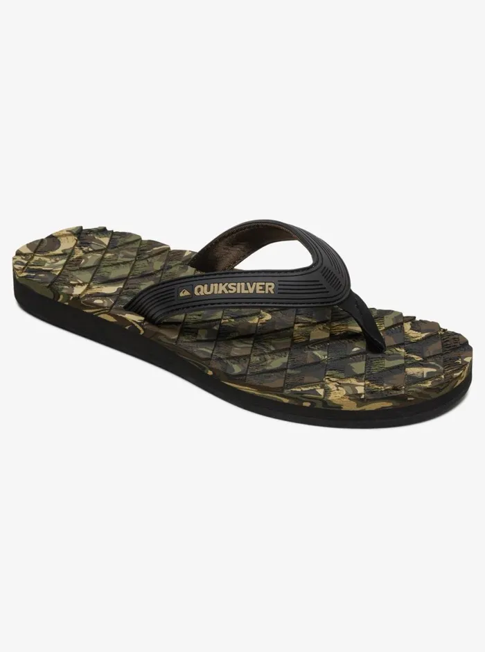 Quiksilver Massage FlipFlops Blackgreenblack Mens Sandals