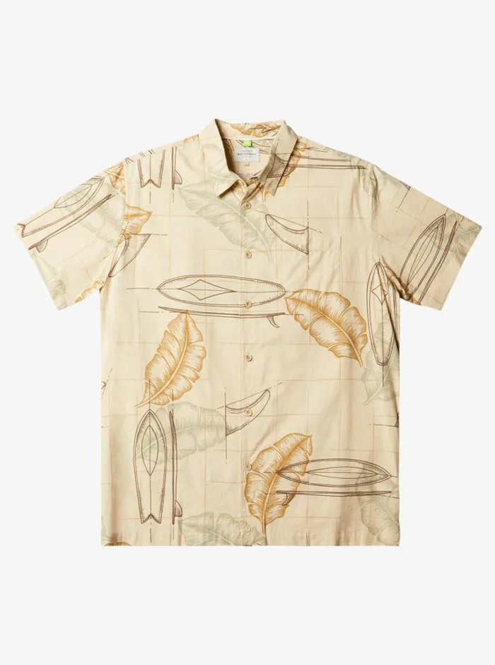 Quiksilver Right Point Short Sleeve Shirt Brown Rice Right Point MensWaterman Shirts and Polos