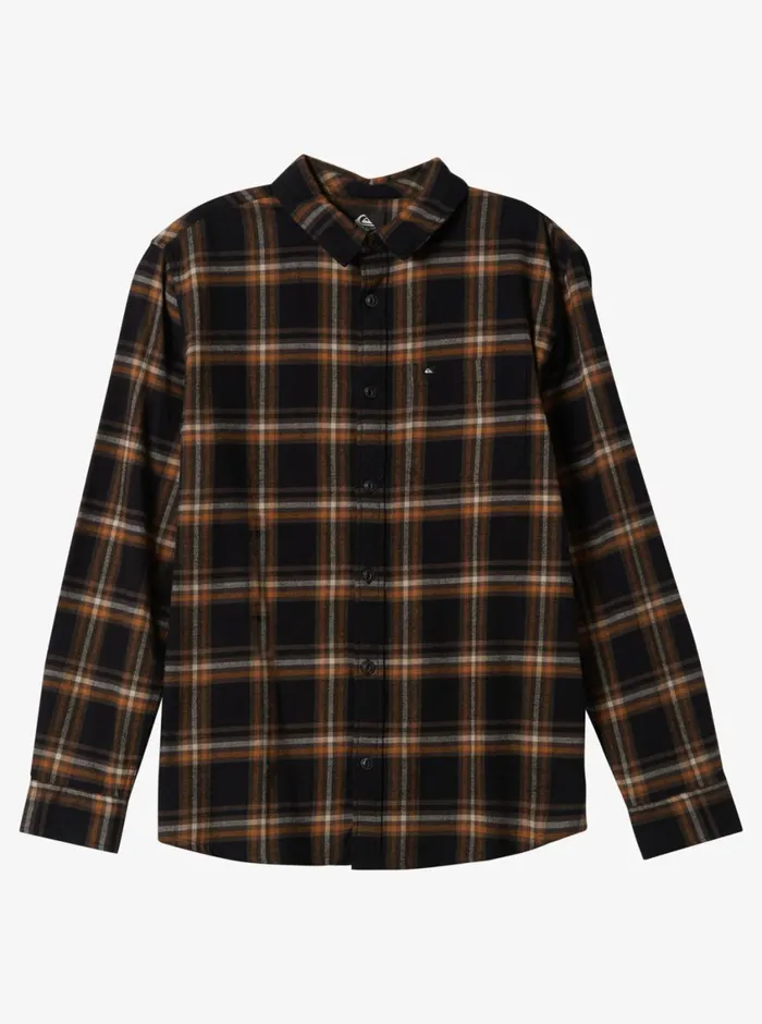 Quiksilver Sanders Long Sleeve Top Black Sanders Flannel Mens Shirts and Polos