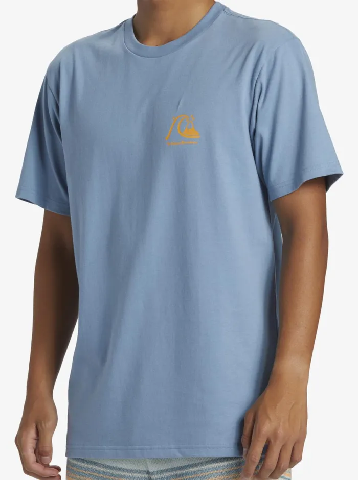 Quiksilver The Original Boardshort TShirt Blue Shadow Mens Tees Quiksilver The Original Boardshort TShirt Blue Shadow Mens Tees