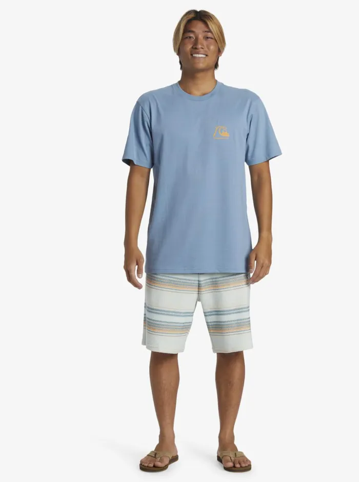 Quiksilver The Original Boardshort TShirt Blue Shadow Mens Tees Quiksilver The Original Boardshort TShirt Blue Shadow Mens Tees