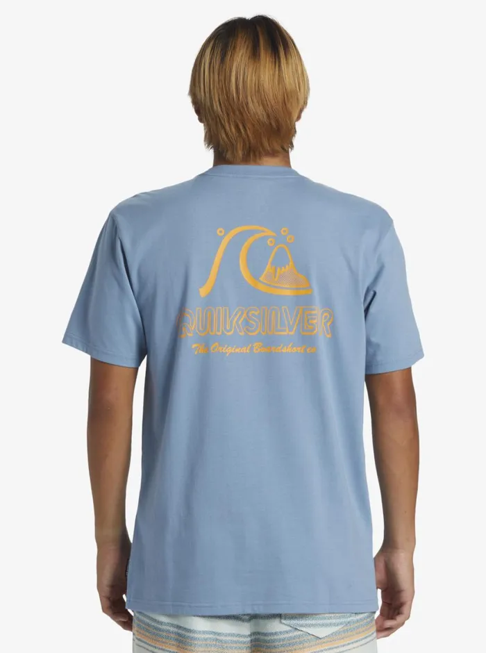Quiksilver The Original Boardshort TShirt Blue Shadow Mens Tees Quiksilver The Original Boardshort TShirt Blue Shadow Mens Tees