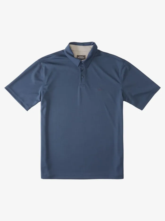 Quiksilver Water Short Sleeve Polo Shirt Midnight Navy MensWaterman Shirts and Polos