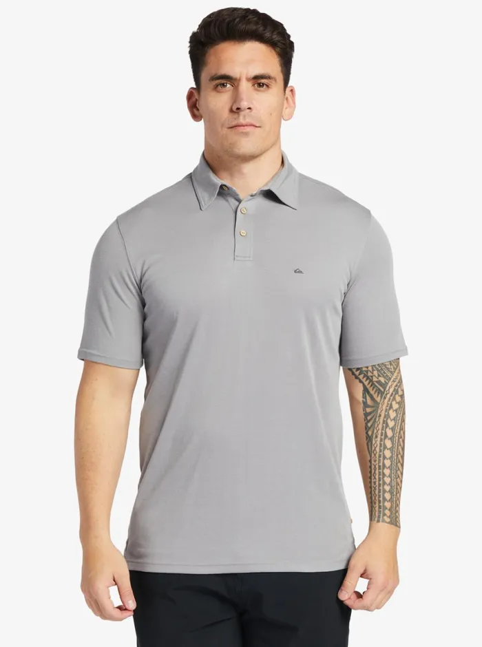 Quiksilver Waterpolo Short Sleeve Polo Shirt Sharkskin MensWaterman Shirts and Polos Quiksilver Waterpolo Short Sleeve Polo Shirt Sharkskin MensWaterman Shirts and Polos