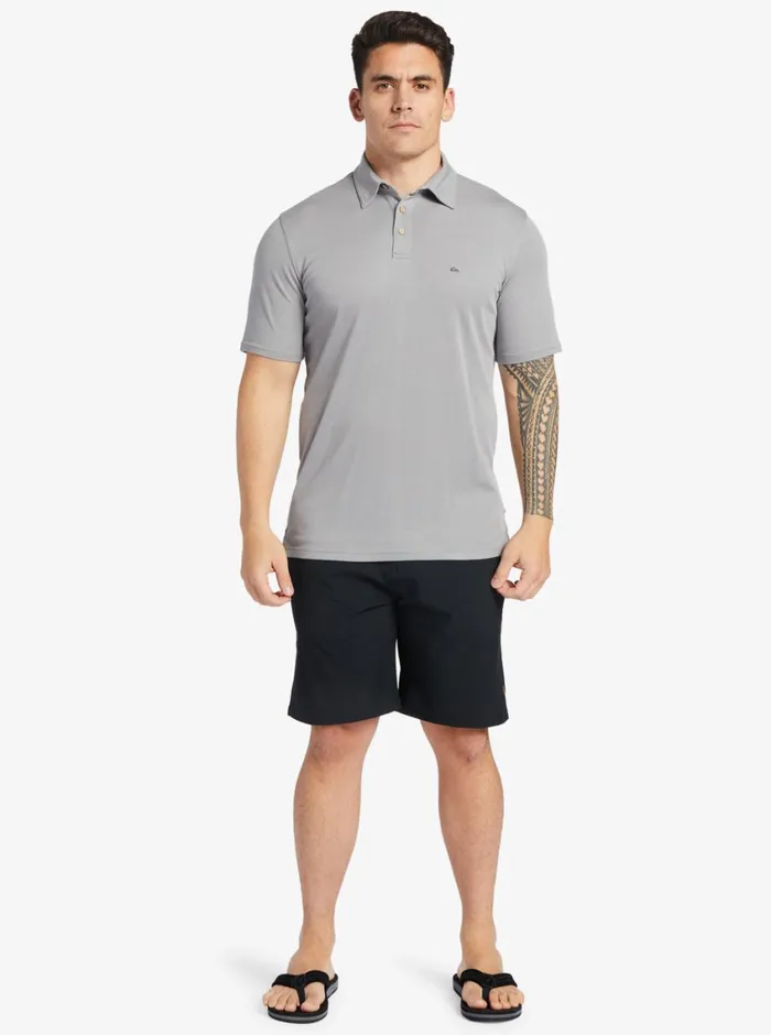 Quiksilver Waterpolo Short Sleeve Polo Shirt Sharkskin MensWaterman Shirts and Polos Quiksilver Waterpolo Short Sleeve Polo Shirt Sharkskin MensWaterman Shirts and Polos