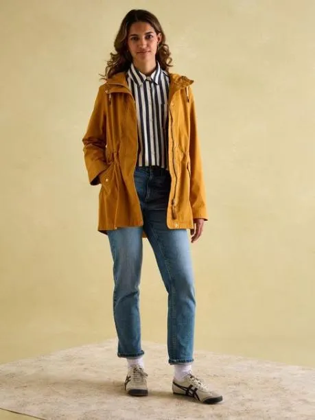 Raincoats Women Joules Dark Yellow Waterproof Raincoat With Hood