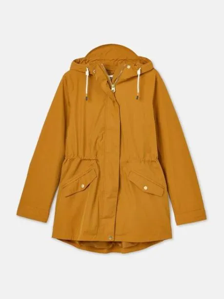 Raincoats Women Joules Dark Yellow Waterproof Raincoat With Hood