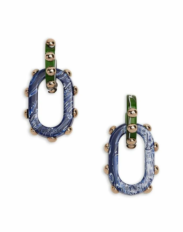 Ready To Wear Jewelry La Double J Nefertiti Double Earrings Dark Green