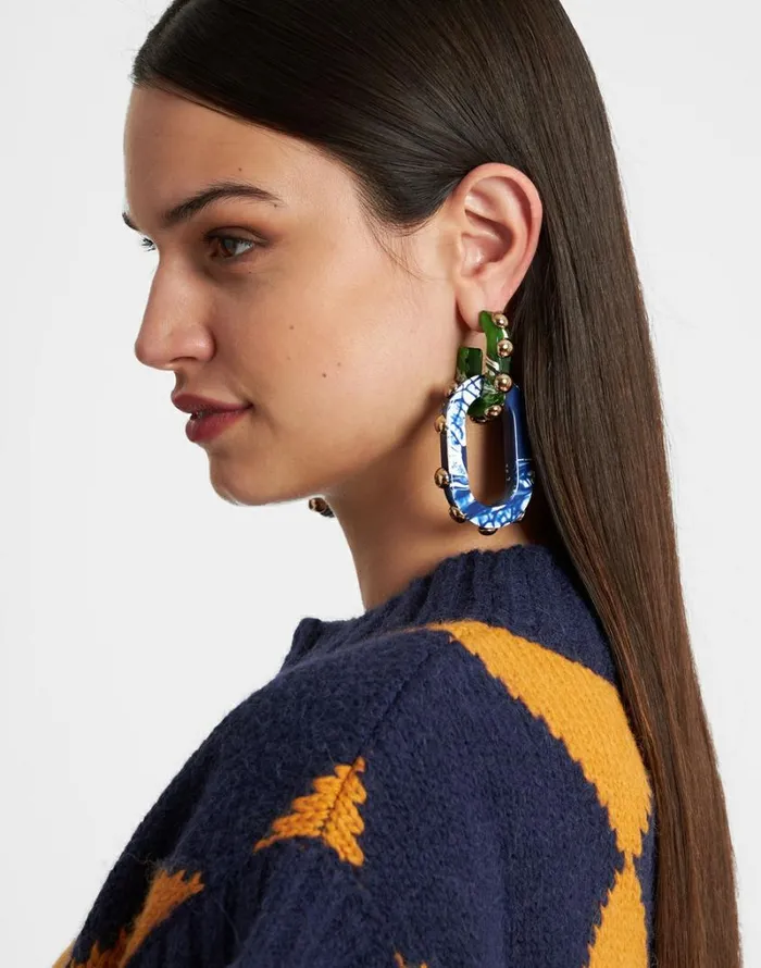 Ready To Wear Jewelry La Double J Nefertiti Double Earrings Dark Green Ready To Wear Jewelry La Double J Nefertiti Double Earrings Dark Green