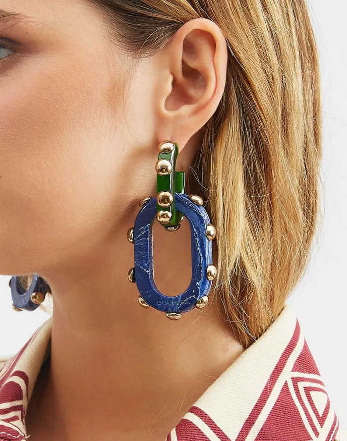 Ready To Wear Jewelry La Double J Nefertiti Double Earrings Dark Green Ready To Wear Jewelry La Double J Nefertiti Double Earrings Dark Green