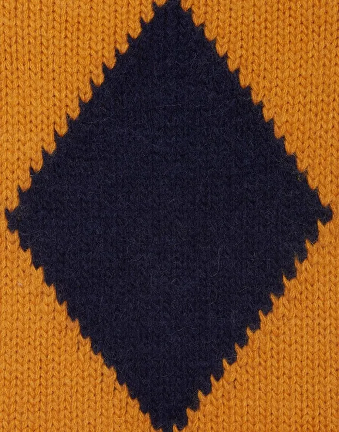 Ready To Wear Knitwear La Double J Argyle Gilet Navy and Yellow Ready To Wear Knitwear La Double J Argyle Gilet Navy and Yellow