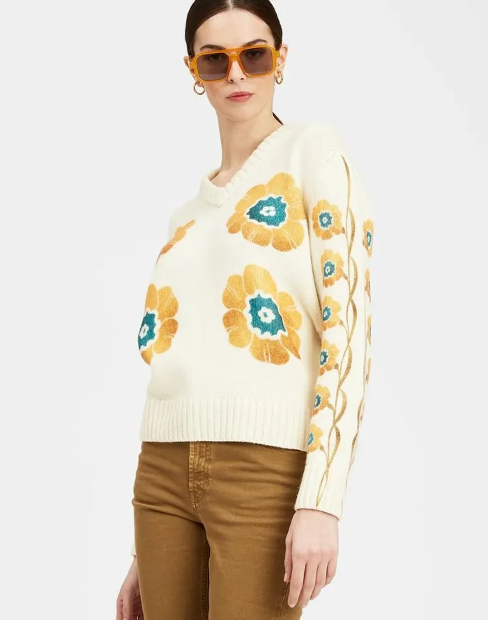 Ready To Wear Knitwear La Double J VNeck Boy Sweater Daisychain Place Off White Ready To Wear Knitwear La Double J VNeck Boy Sweater Daisychain Place Off White