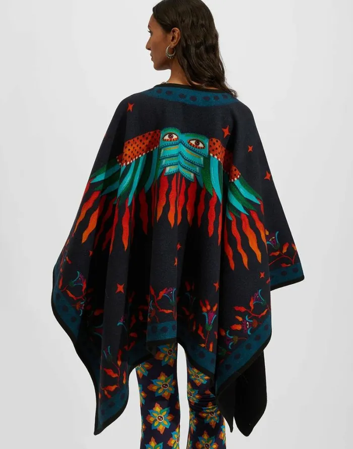 Ready To Wear Outerwear La Double J Reversible Poncho Place Isis Nero Place Ready To Wear Outerwear La Double J Reversible Poncho Place Isis Nero Place