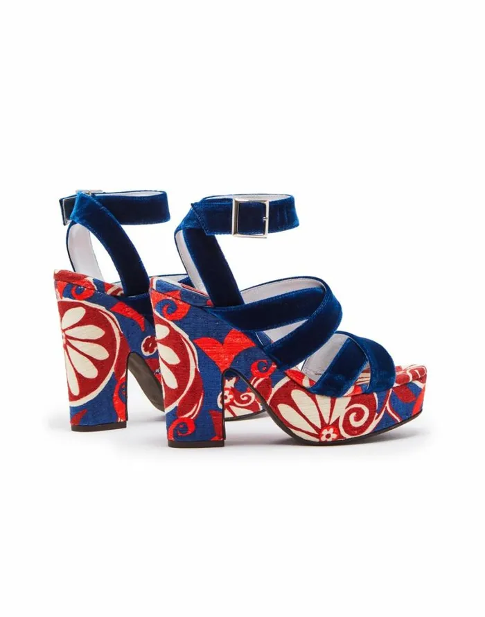 Ready To Wear Shoes La Double J Medal Wedge Moonflower Navy Ready To Wear Shoes La Double J Medal Wedge Moonflower Navy