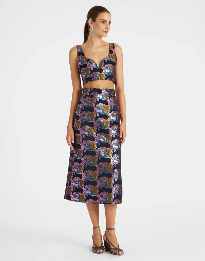 Ready To Wear Skirts La Double J Baia Skirt Spritz Blue Petrol