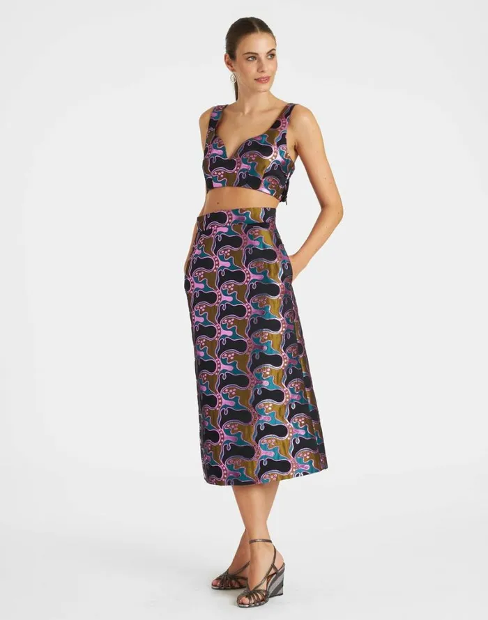 Ready To Wear Skirts La Double J Baia Skirt Spritz Blue Petrol