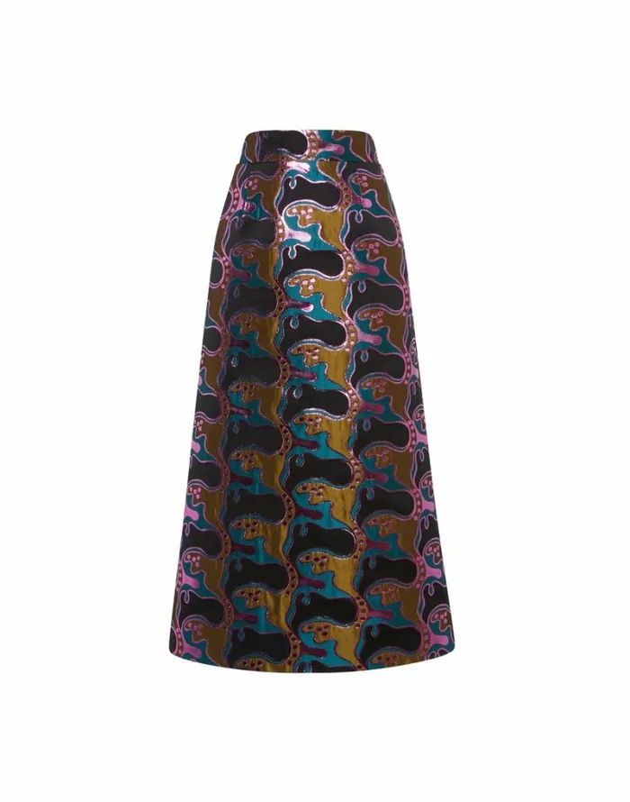 Ready To Wear Skirts La Double J Baia Skirt Spritz Blue Petrol