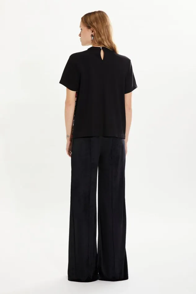 Readytowear TShirts Sonia Rykiel Shortsleeved Rhinestone Embroidered Jersey Tshirt