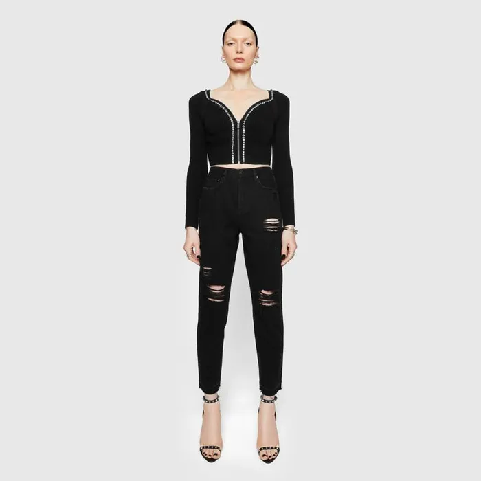 Rebecca Minkoff Bottoms Florence Ankle Jean True Black 8211 Clothing
