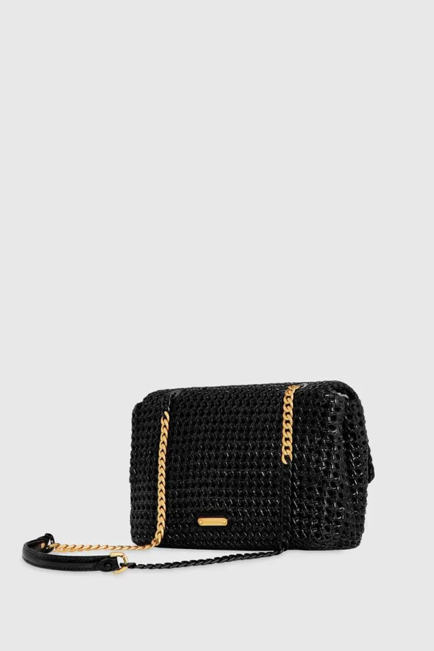 Rebecca Minkoff Crossbody Bags Edie Woven Medium Crossbody Black 8211 Handbags