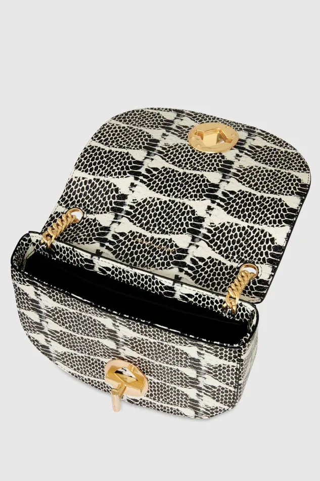 Rebecca Minkoff Crossbody Bags G Mini Saddle Blackwhite Snake 8211 Handbags