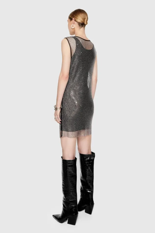 Rebecca Minkoff Dresses Lizzy Mesh Mini Dress Clear Crystal 8211 Clothing