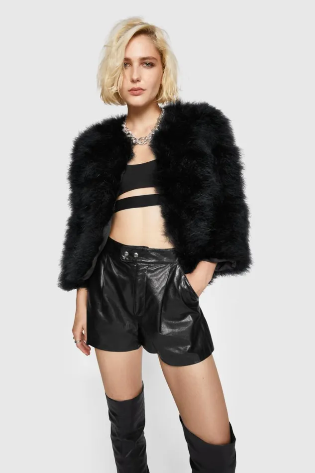 Rebecca Minkoff Outerwear Pacha Feather Jacket Black 8211 Clothing