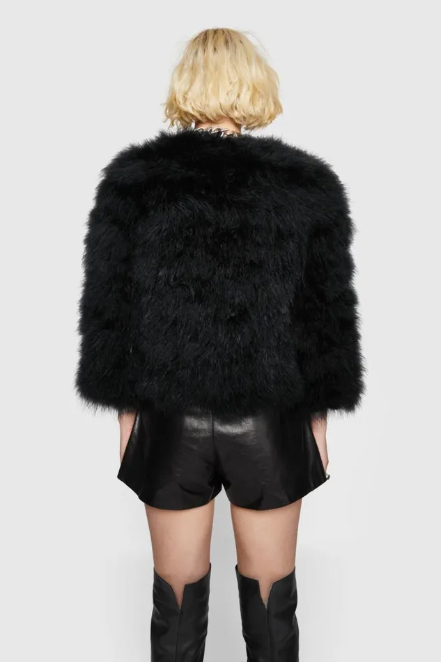 Rebecca Minkoff Outerwear Pacha Feather Jacket Black 8211 Clothing