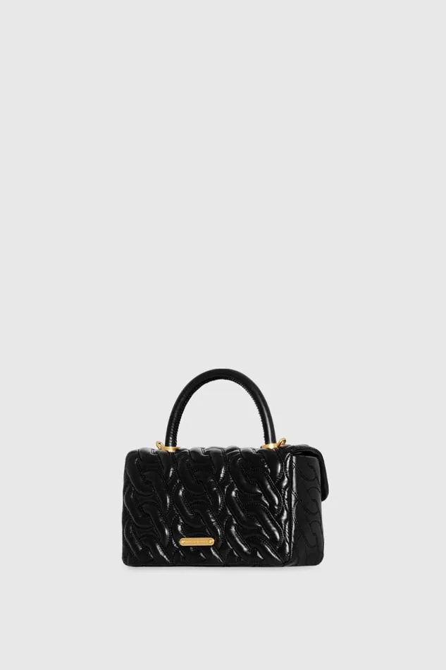 Rebecca Minkoff Top Handle Bags Top Handle Crossbody With Chain Quilt Blackantique Brass 8211 Handbags