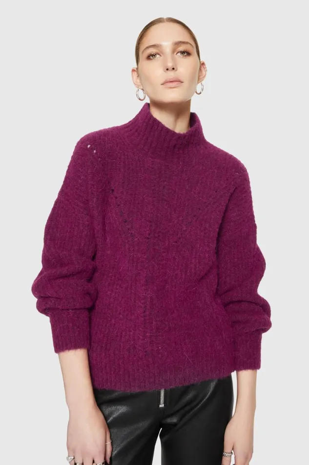 Rebecca Minkoff Tops Caroline Sweater Damson 8211 Clothing