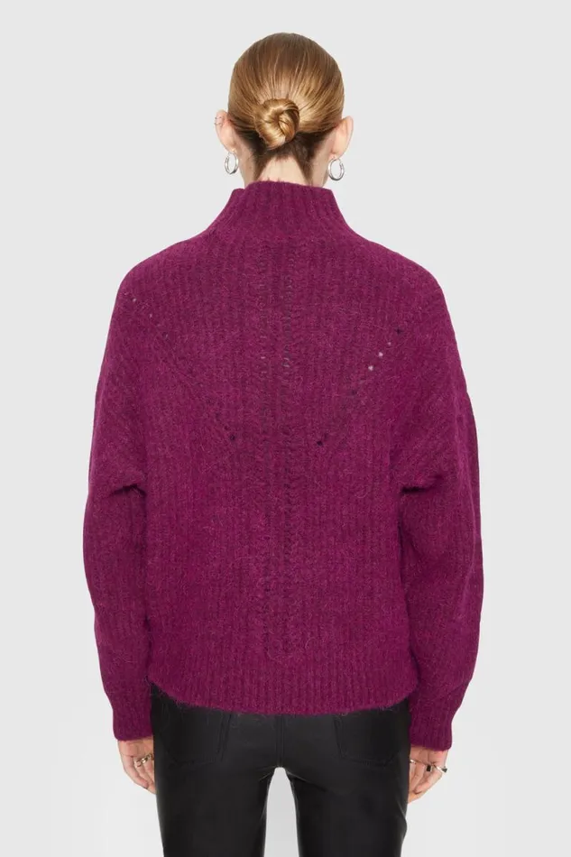 Rebecca Minkoff Tops Caroline Sweater Damson 8211 Clothing