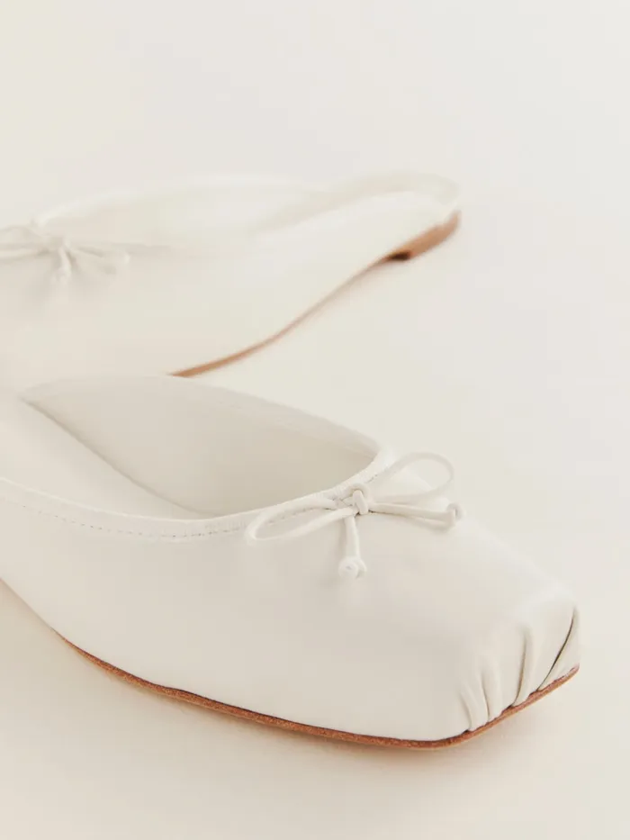 Reformation Ballet Flats Megan Flat Mule White Leather 8211 Women Reformation Ballet Flats Megan Flat Mule White Leather 8211 Women