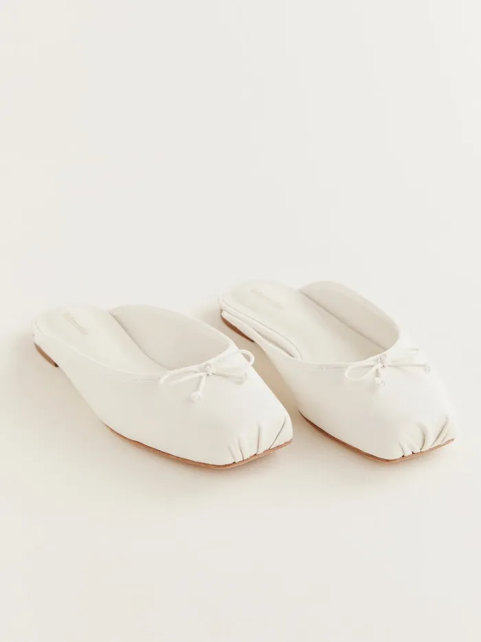 Reformation Ballet Flats Megan Flat Mule White Leather 8211 Women Reformation Ballet Flats Megan Flat Mule White Leather 8211 Women
