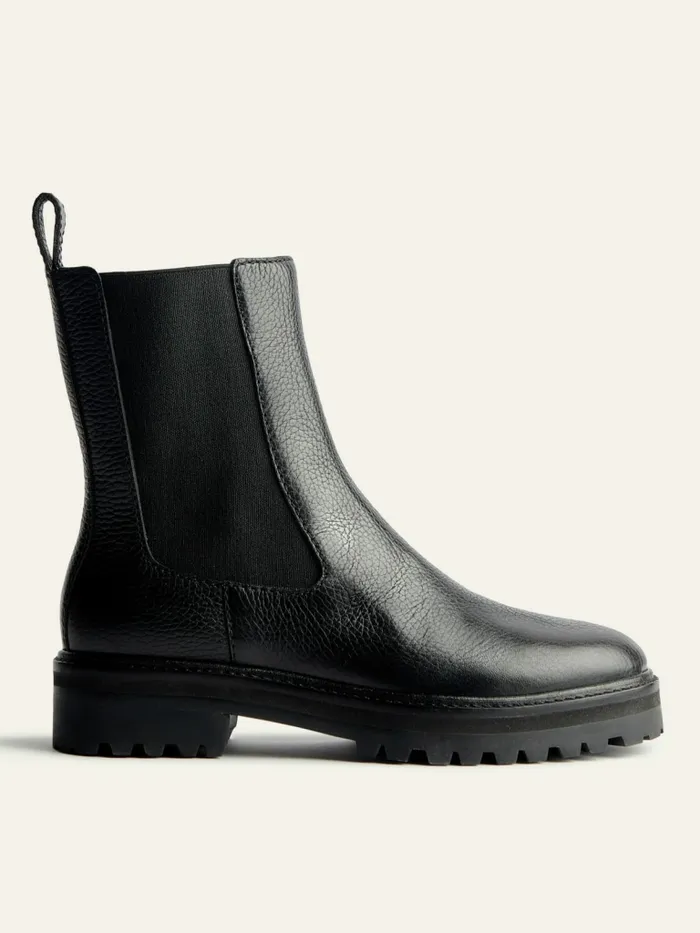 Reformation Boots Katerina Lug Sole Chelsea Boot Black Tumbled 8211 Women Reformation Boots Katerina Lug Sole Chelsea Boot Black Tumbled 8211 Women